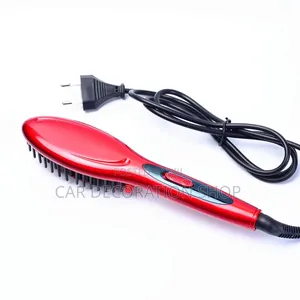 Electric Hair Brush Comb With Black Heating Elements Accents