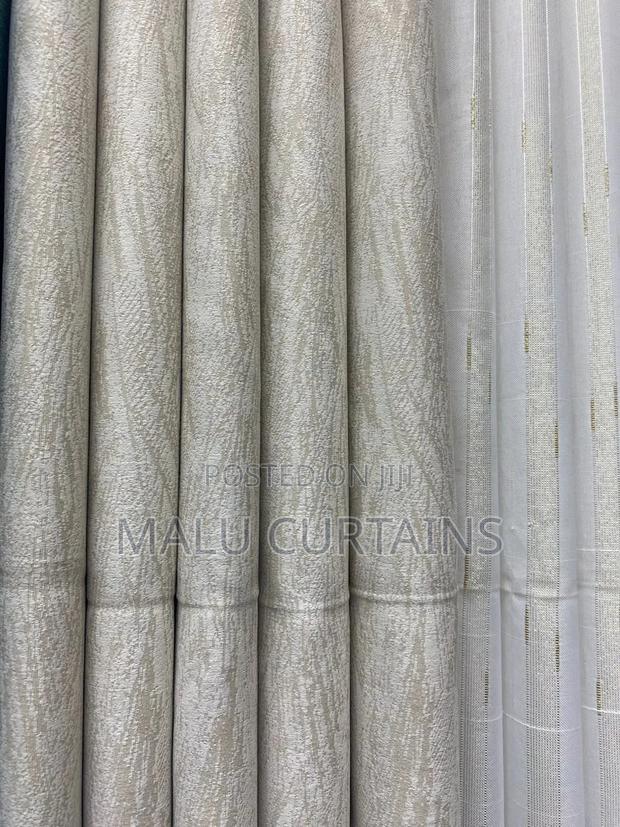 Luxury Champagne Gold 75% Blackout Curtains Complete Set With Sheer