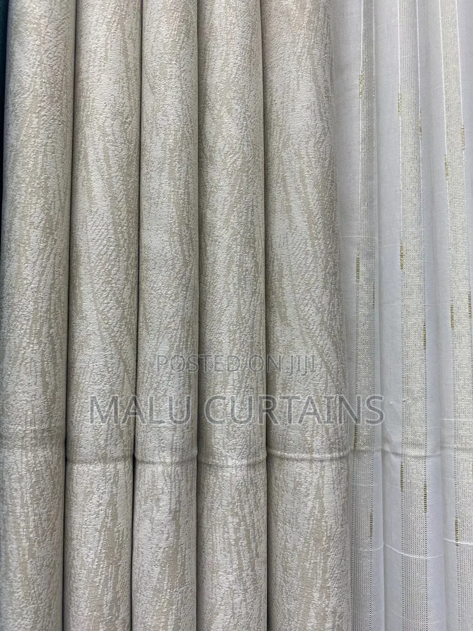 Luxury Champagne Gold 75% Blackout Curtains Complete Set With Sheer