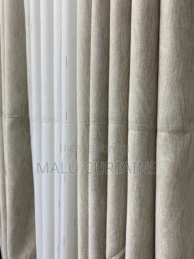 Luxury Champagne Gold 75% Blackout Curtains Complete Set With Sheer - thumbnail 2
