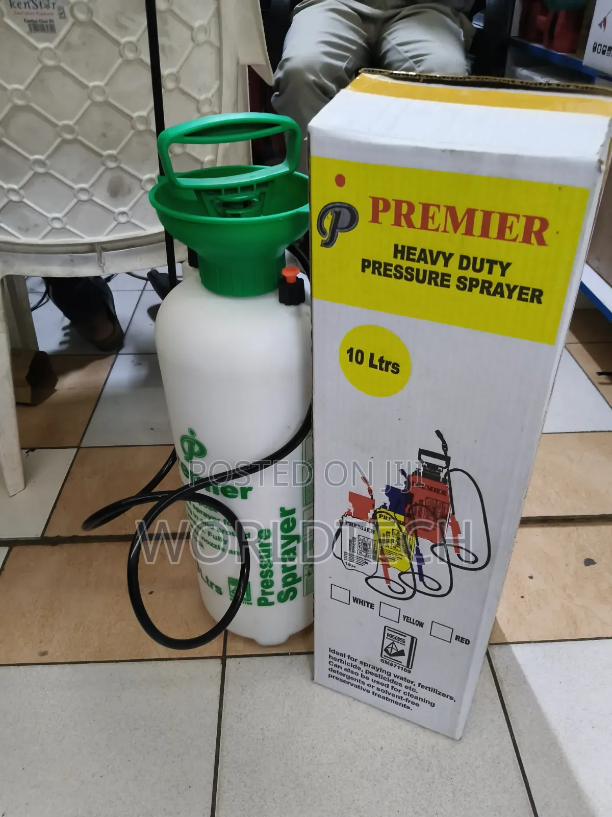 Premier 10l Heavyduty Hand Pressure Washer/10l Manual Pressure Washer