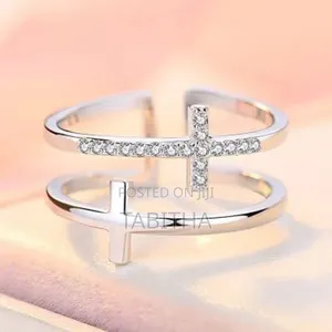 Double Cross Ring Adjustable Silver Gold - Unisex