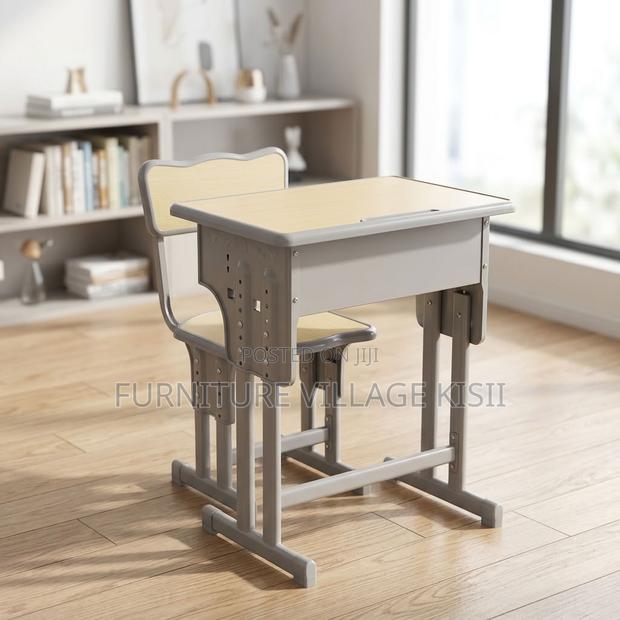 Adjustable Beige Kids Desk - main view