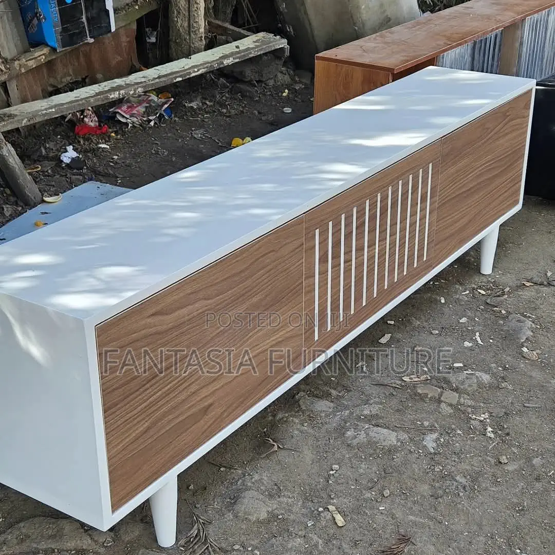 White Brown TV Console: Payment on Delivery