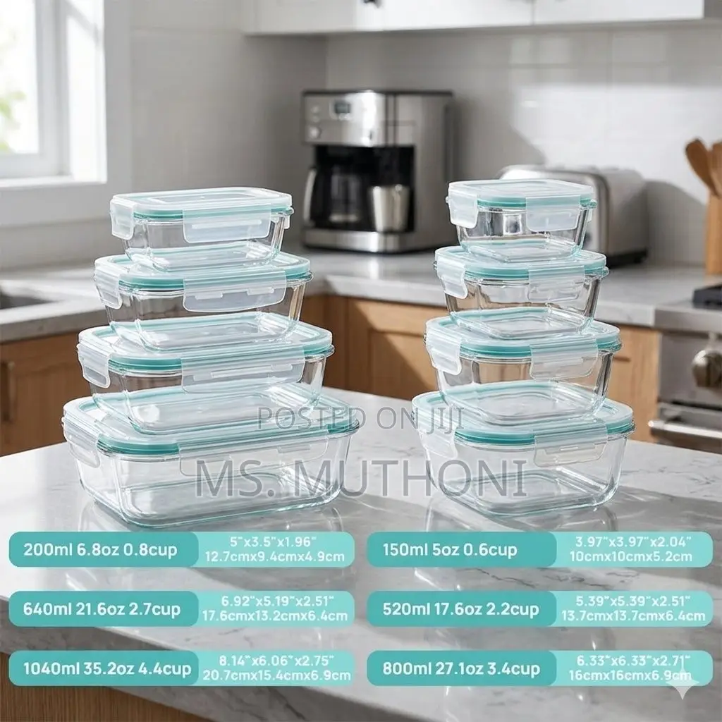EcoPack 8-Piece Glass Meal Prep Set
