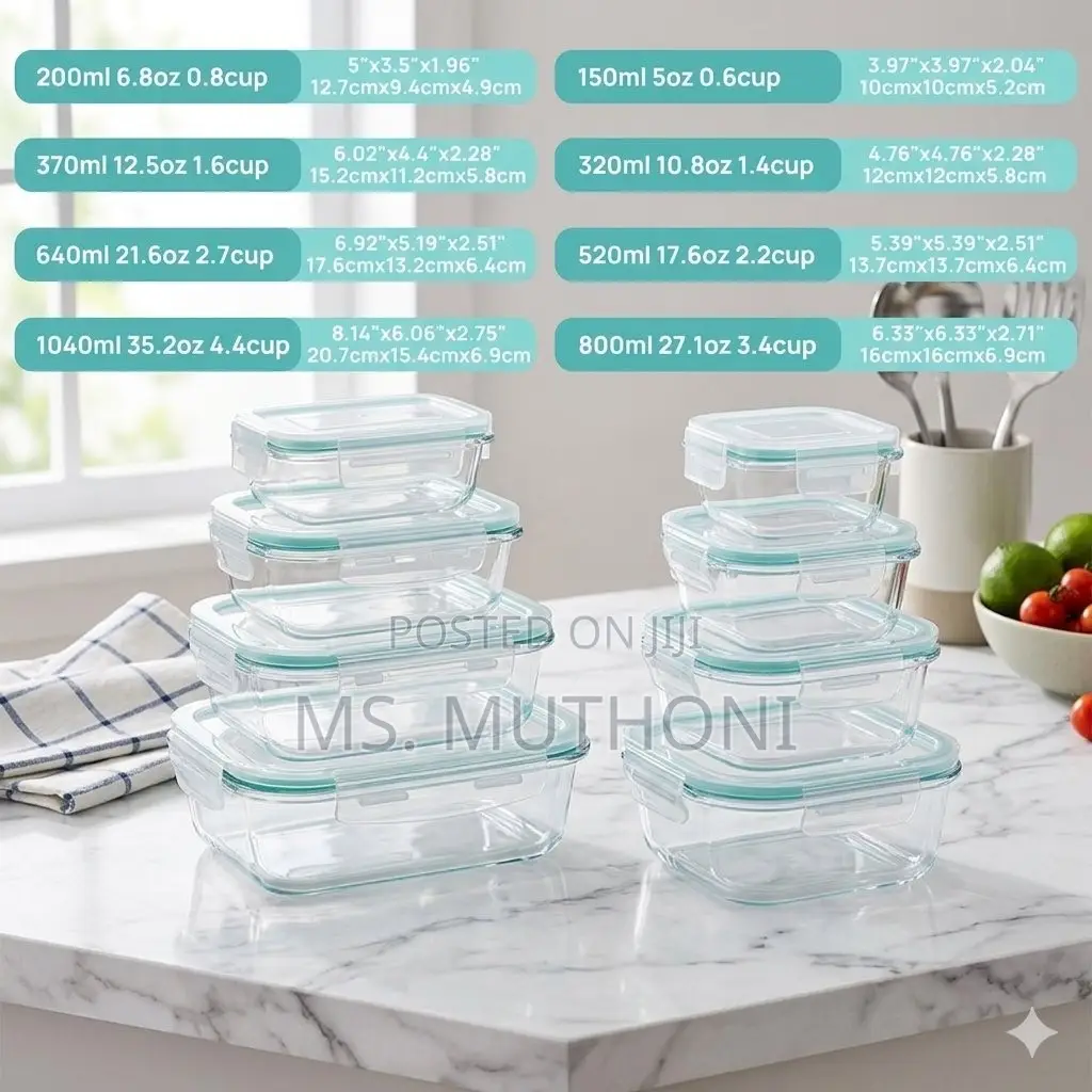 PureGlass 8-Piece Leakproof Meal Prep Pack