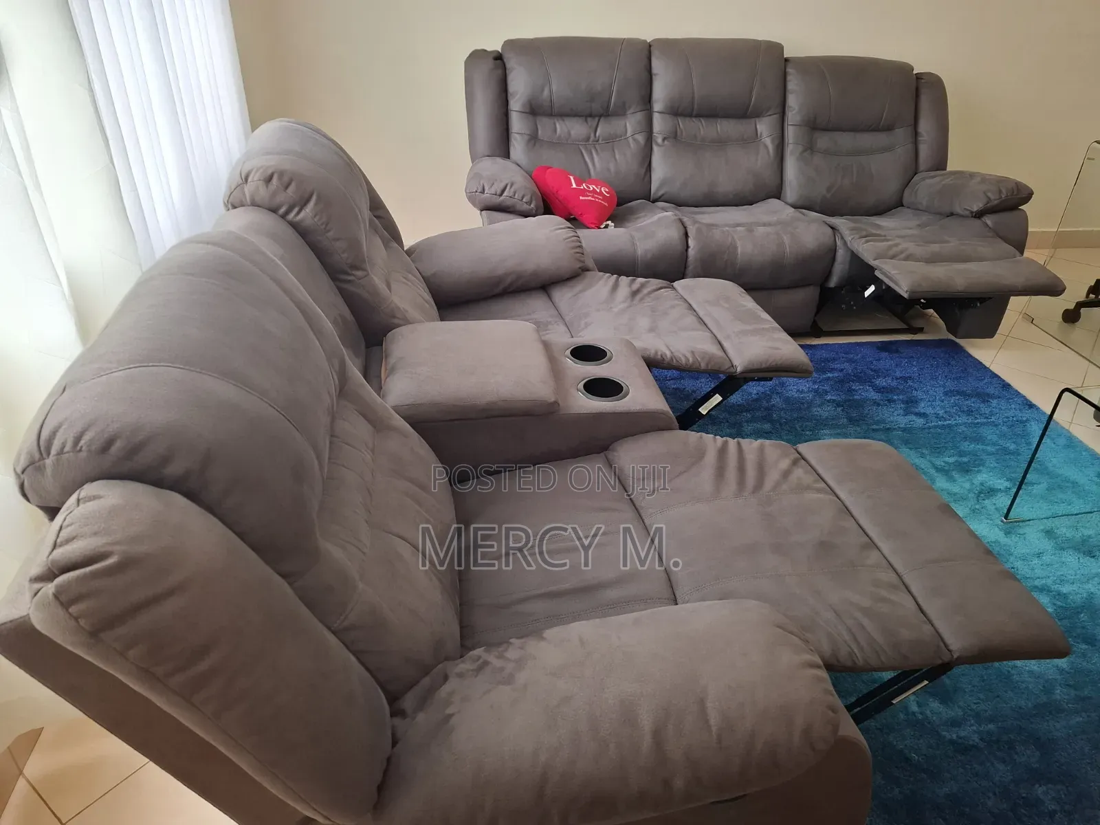 Torino 6 Seater Recliner in Gray