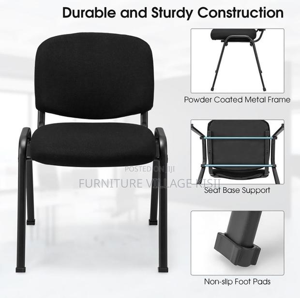 Office Chair; Black Stackable Fabric Visitors Seat - thumbnail 7