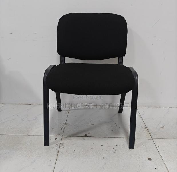 Office Chair; Black Stackable Fabric Visitors Seat - thumbnail 5