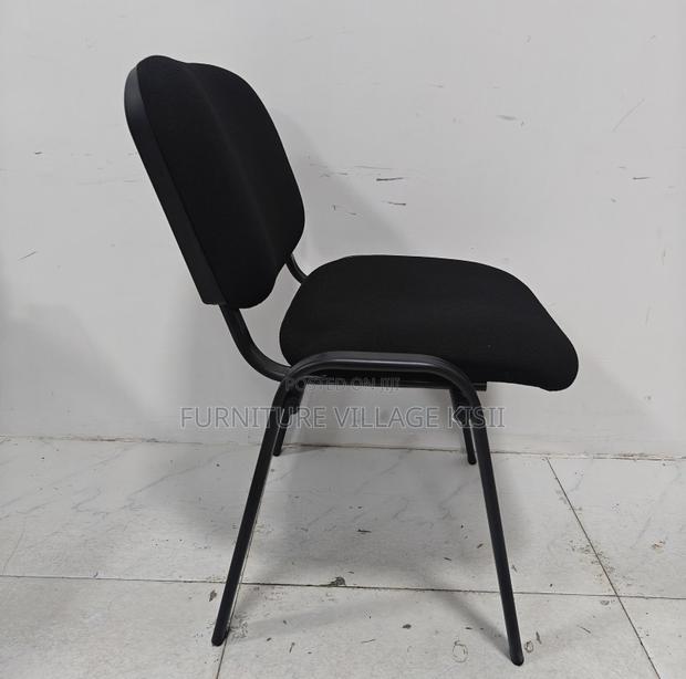Office Chair; Black Stackable Fabric Visitors Seat - thumbnail 6