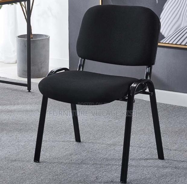 Office Chair; Black Stackable Fabric Visitors Seat - thumbnail 3
