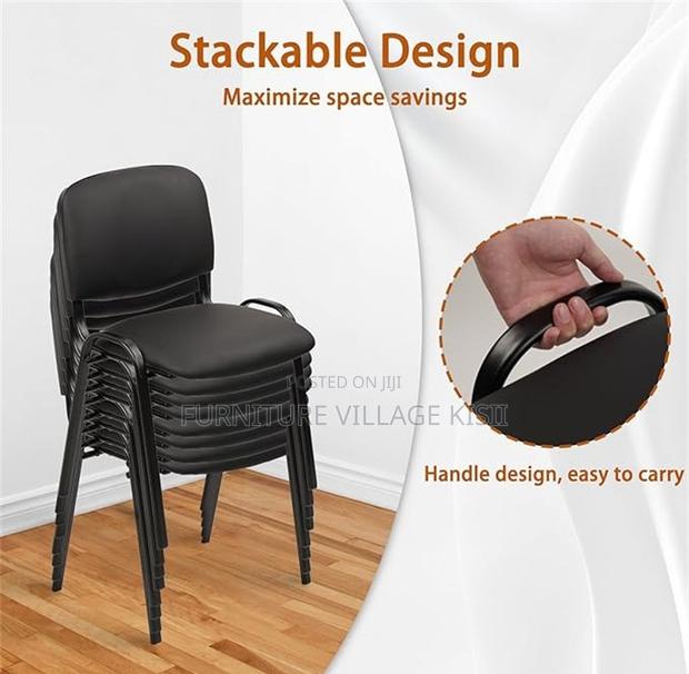 Office Chair; Black Stackable Fabric Visitors Seat - thumbnail 11