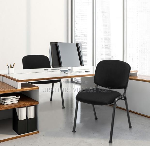Office Chair; Black Stackable Fabric Visitors Seat - thumbnail 8