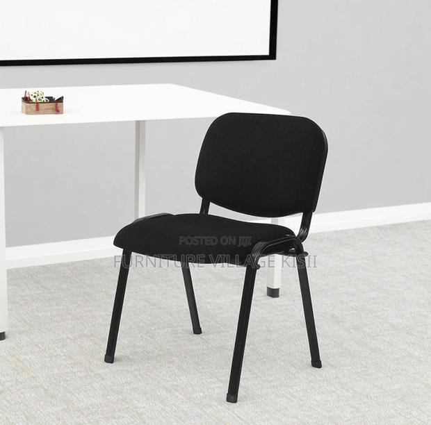 Office Chair; Black Stackable Fabric Visitors Seat