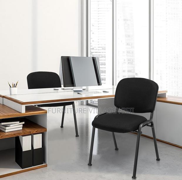 Office Chair; Black Stackable Fabric Visitors Seat - thumbnail 12