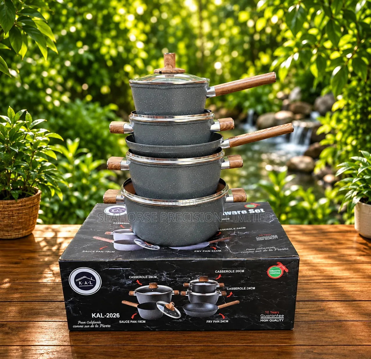  Kal 2026 9pcs Granite Cookware Set 