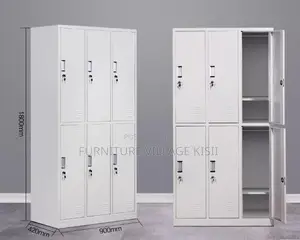 Office Furniture; 6 Compartment Mettalic Storage Cabinet.