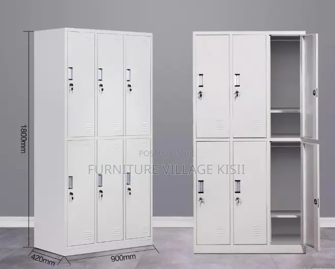 Office Furniture; 6 Compartment Mettalic Storage Cabinet.