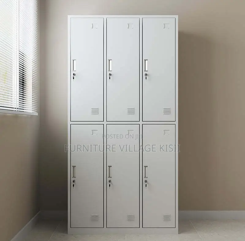 Office Furniture; 6 Compartment Mettalic Storage Cabinet.