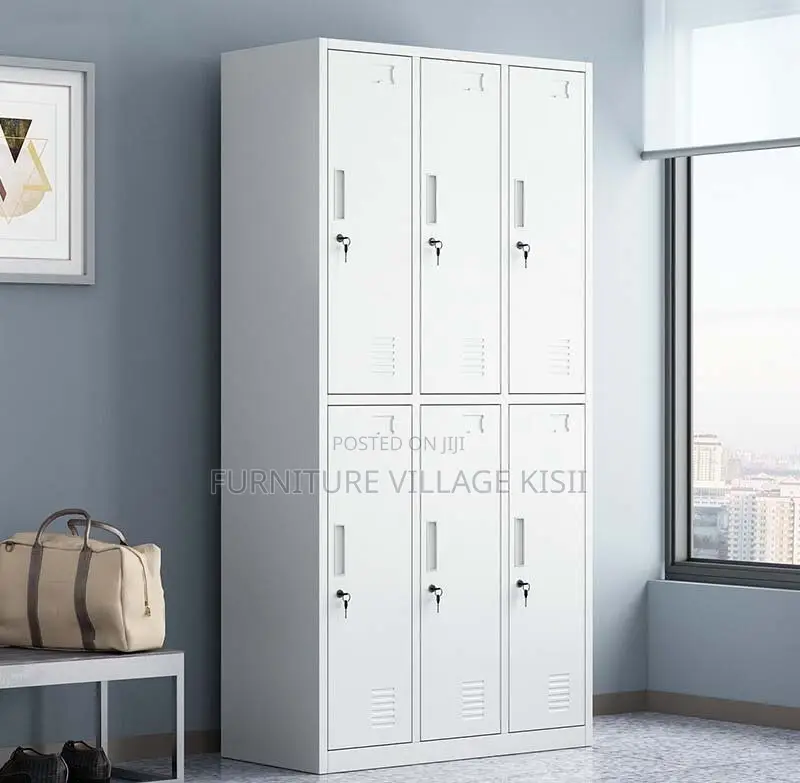 Office Furniture; 6 Compartment Mettalic Storage Cabinet.
