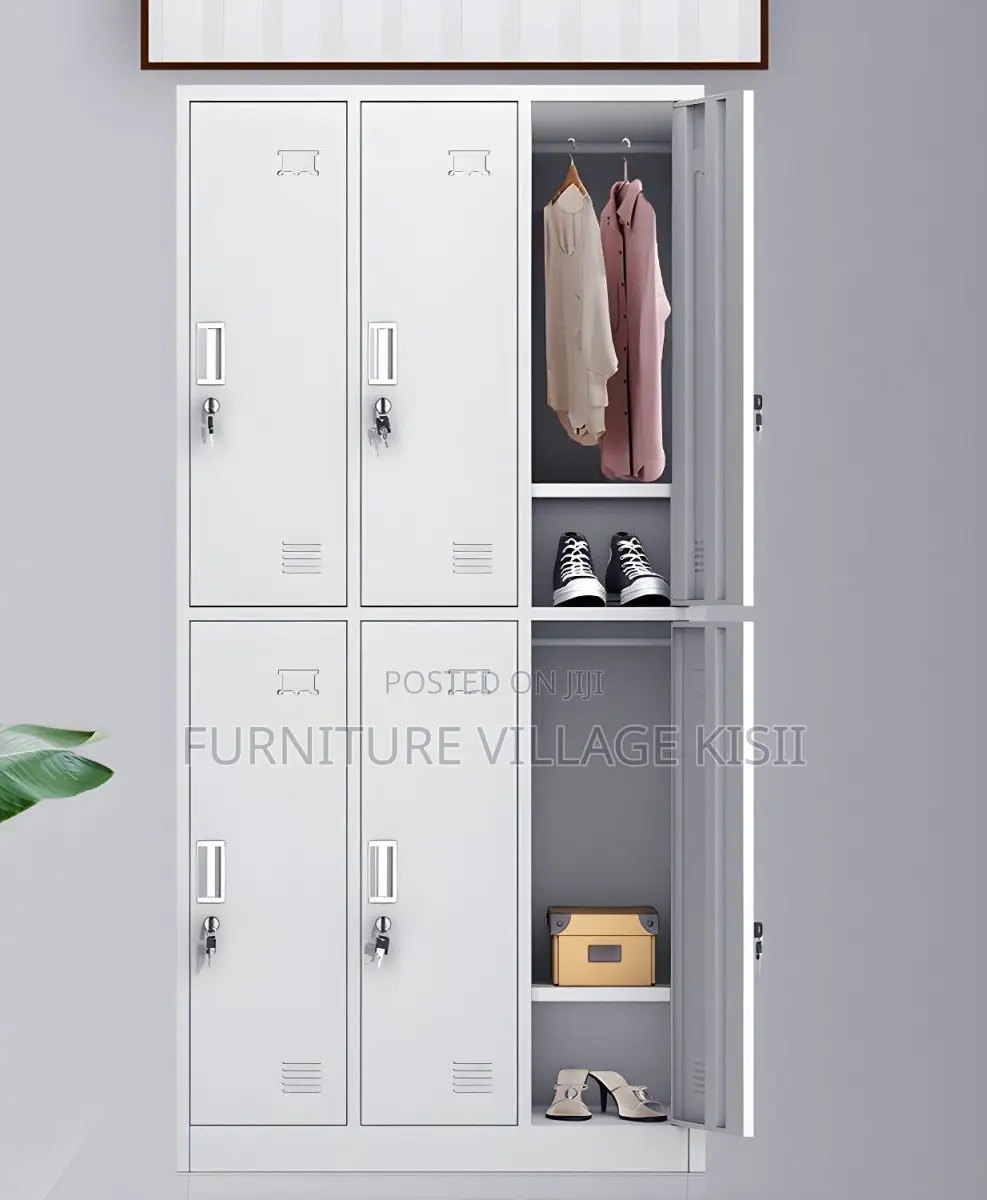 Office Furniture; 6 Compartment Mettalic Storage Cabinet.