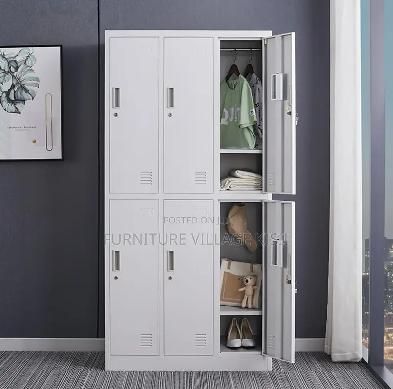 Office Furniture; 6 Compartment Mettalic Storage Cabinet.