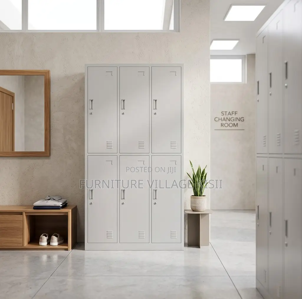 Office Furniture; 6 Compartment Mettalic Storage Cabinet.