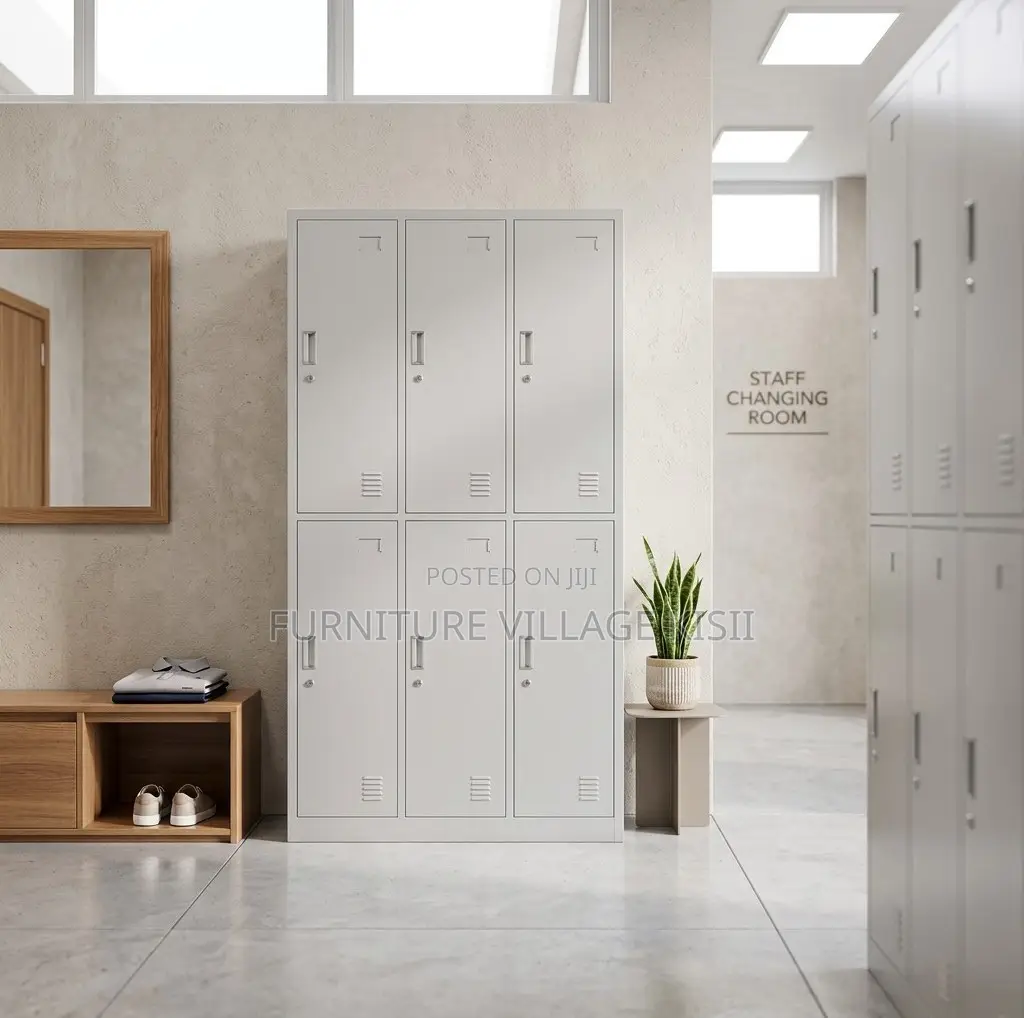 Office Furniture; 6 Compartment Mettalic Storage Cabinet.