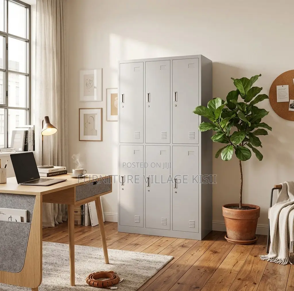 Office Furniture; 6 Compartment Mettalic Storage Cabinet.