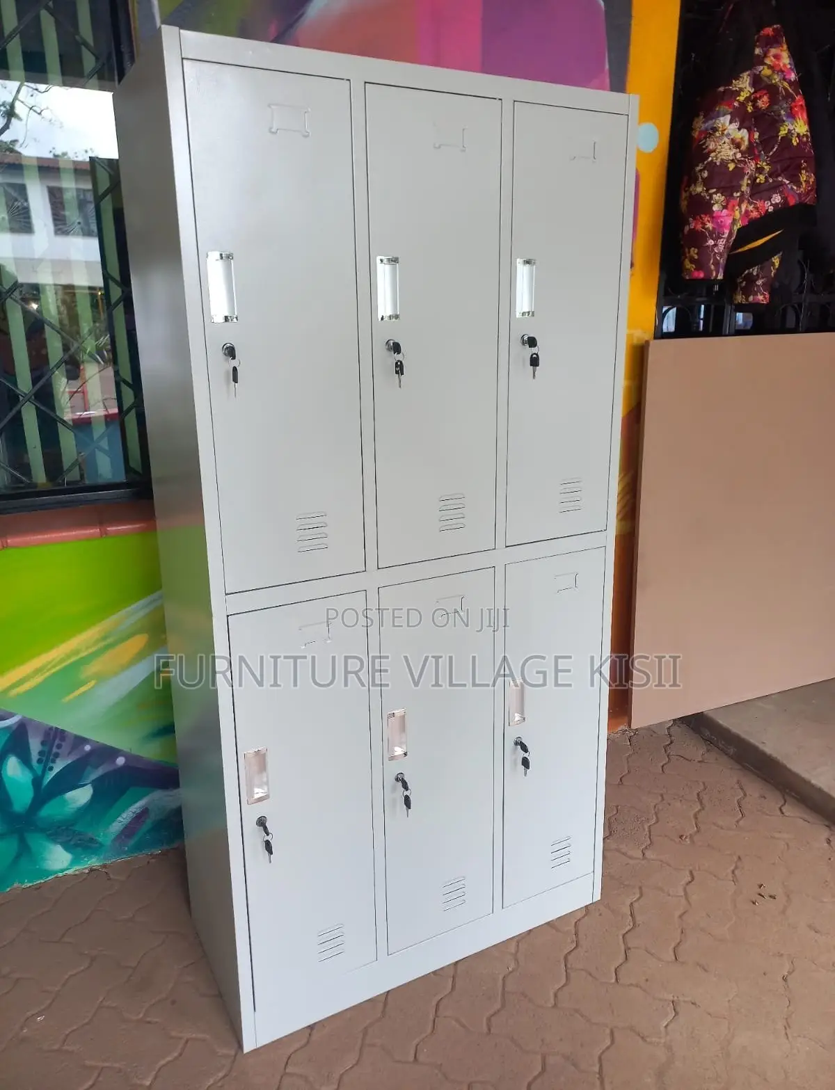 Office Furniture; 6 Compartment Mettalic Storage Cabinet.