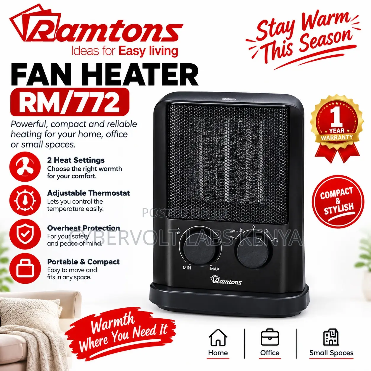 Ramtons Quartz Heater RM/469