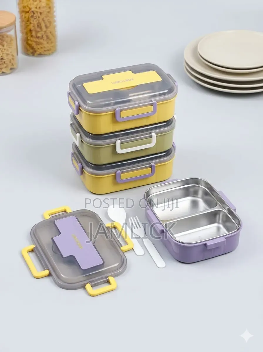 2-Partition Lunch Box With Stainless Steel Inserts - Jf