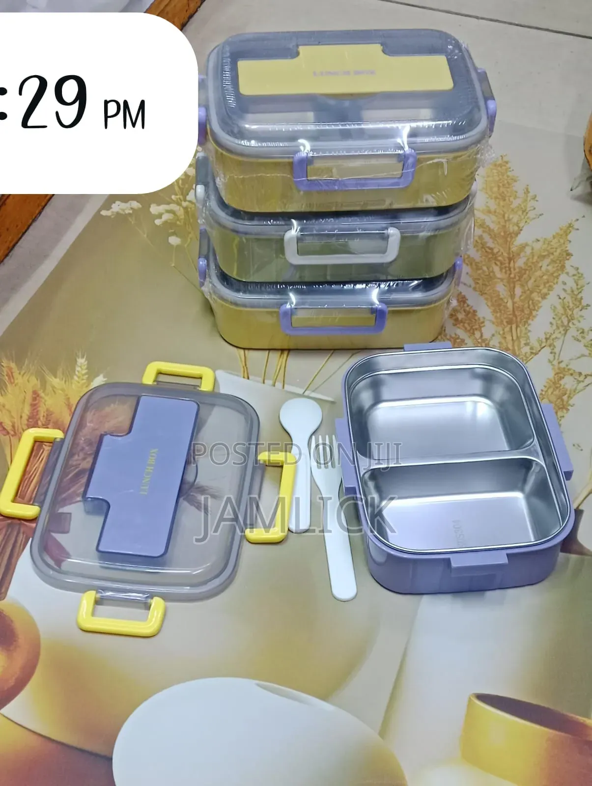 2-Partition Lunch Box With Stainless Steel Inserts - Jf