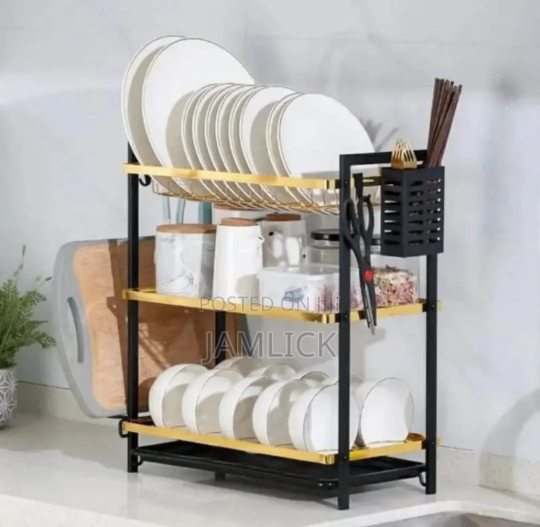 Mzy 3-Tier Gold Dish Rack - Pt