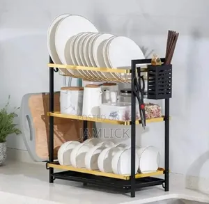 Mzy 3-Tier Gold Dish Rack - Pt