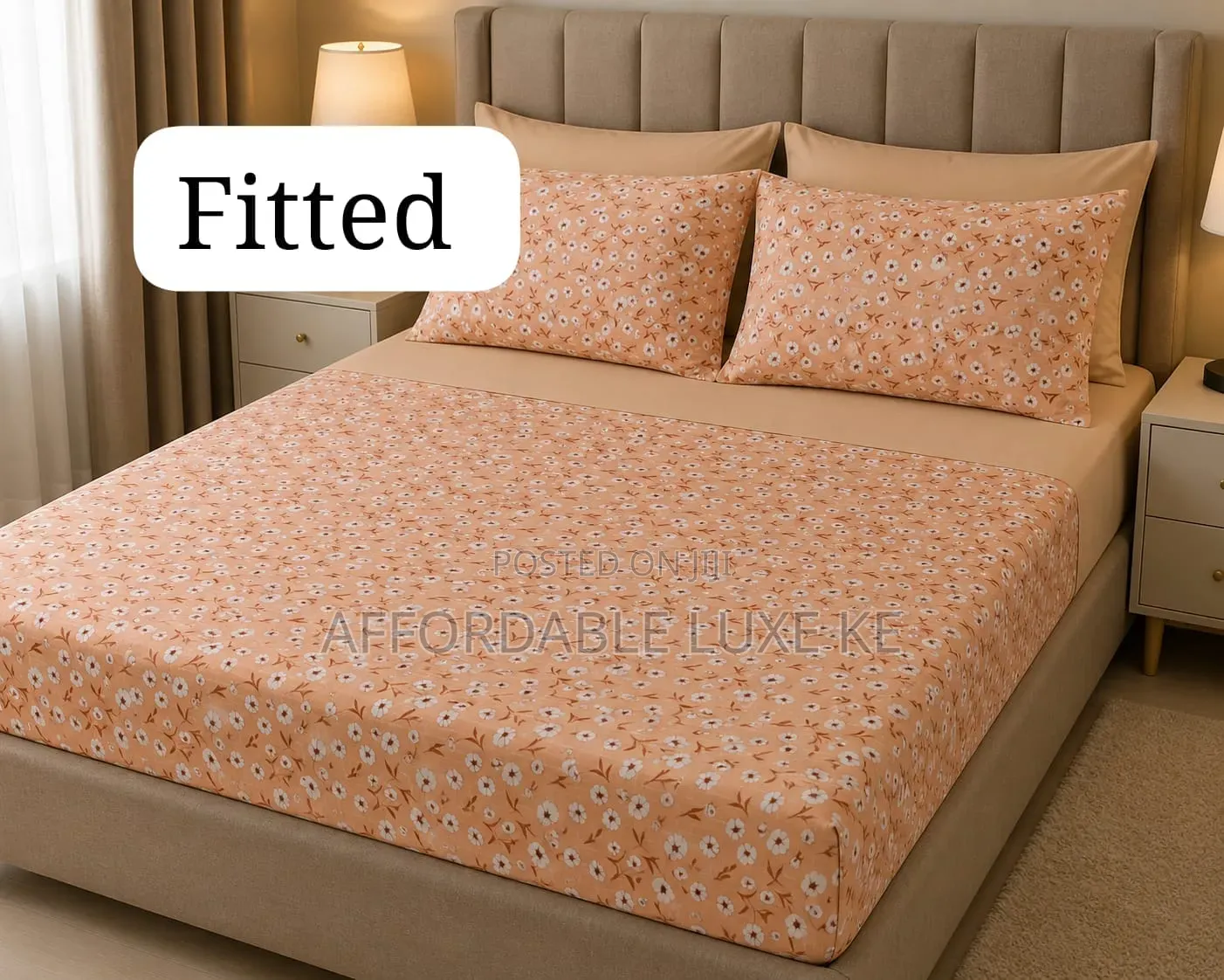 Fitted Bedsheet Set With Pillow Shams