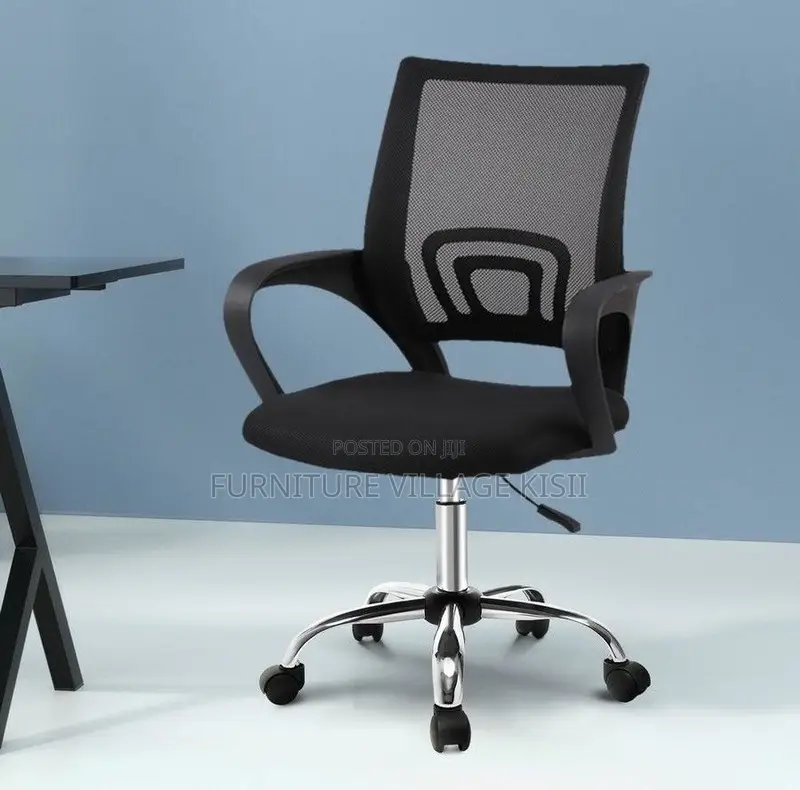 Office Chair;Black Swivel Mesh Guest Seat