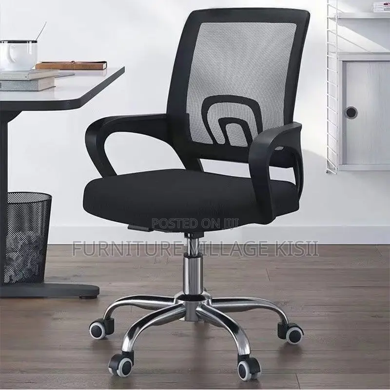 Office Chair;Black Swivel Mesh Guest Seat