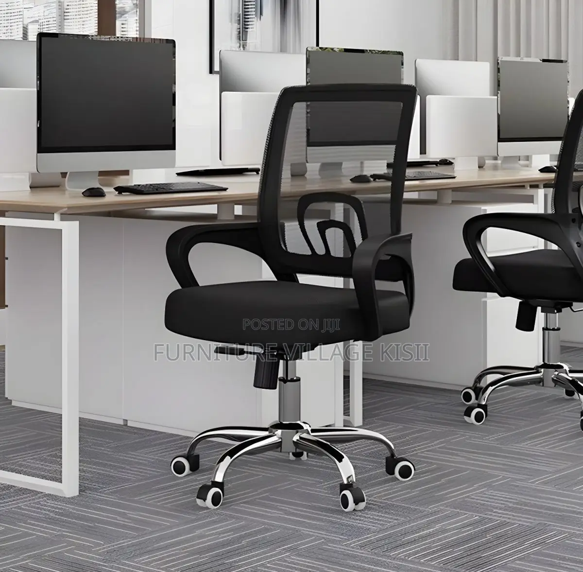 Office Chair;Black Swivel Mesh Guest Seat