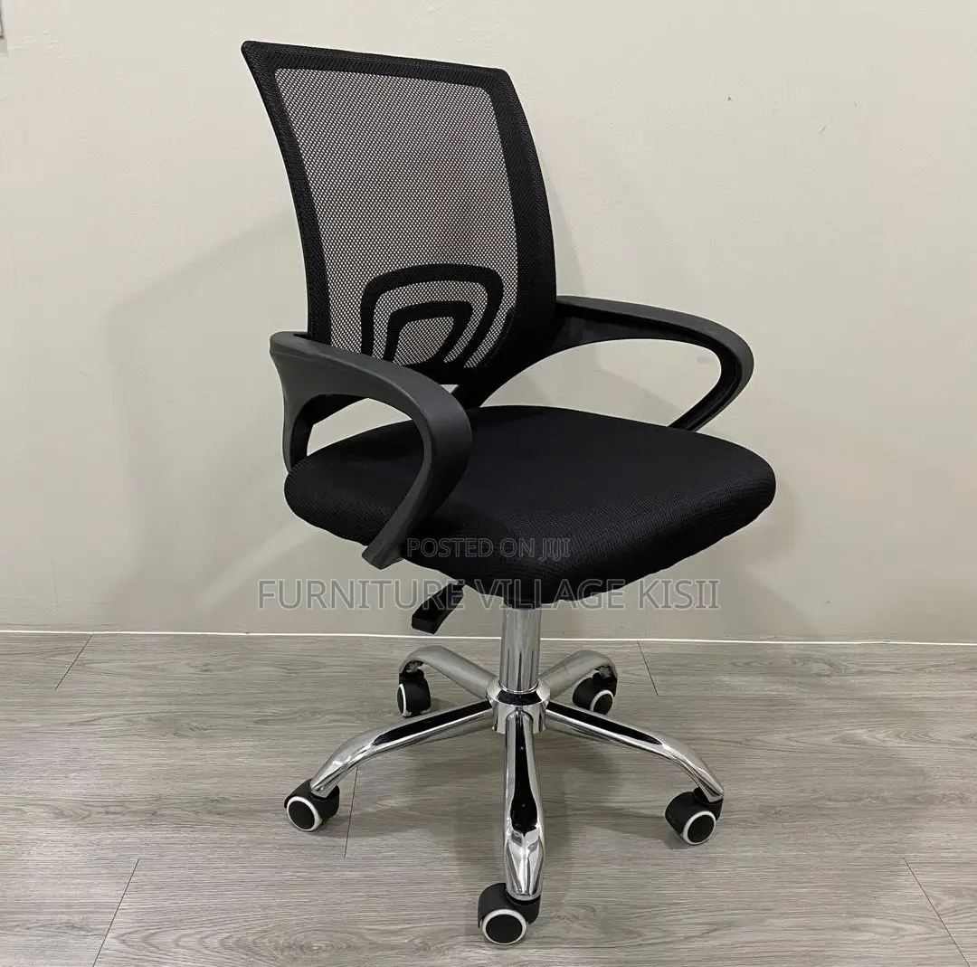 Office Chair;Black Swivel Mesh Guest Seat