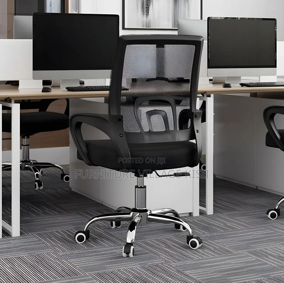 Office Chair;Black Swivel Mesh Guest Seat