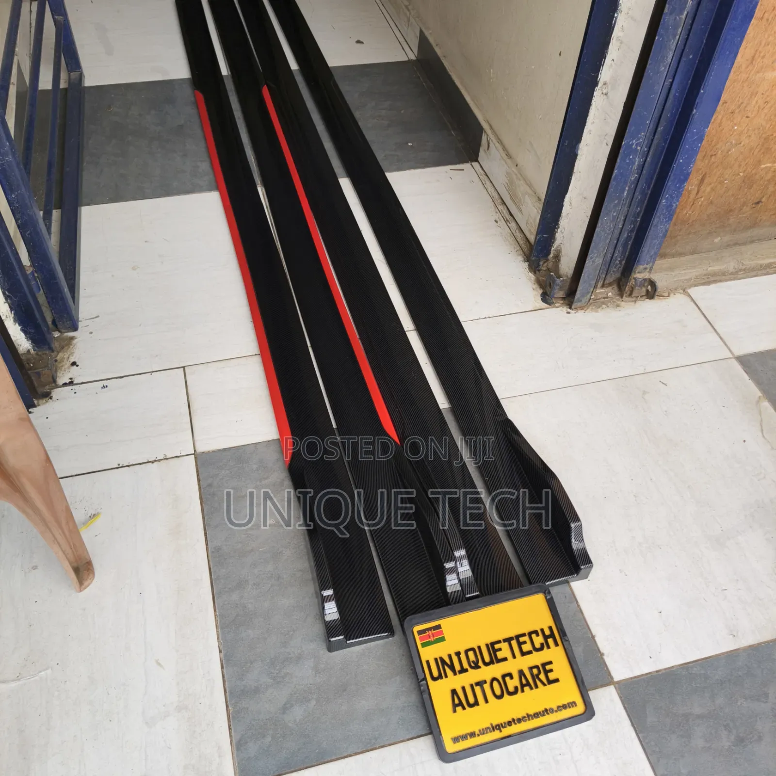 Carbon Red Side Skirts for Cars| Universal Side Skirt Kit