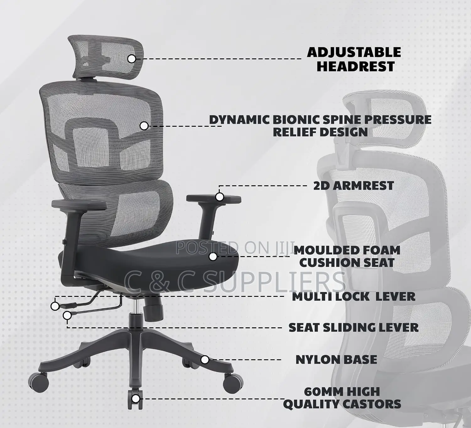Ergonomic Office High Back Study Chair