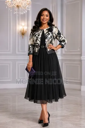 High-End Women Dress Suit/Mother's Dress With Coat.