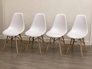 White Dining Chair – Scandinavian Plastic Chair With Wooden Legs