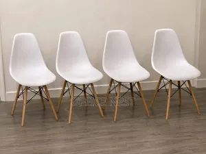 White Dining Chair – Scandinavian Plastic Chair With Wooden Legs