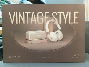 HAVIT SKH001 Bluetooth Speaker Wireless Headphones Combo - Beige