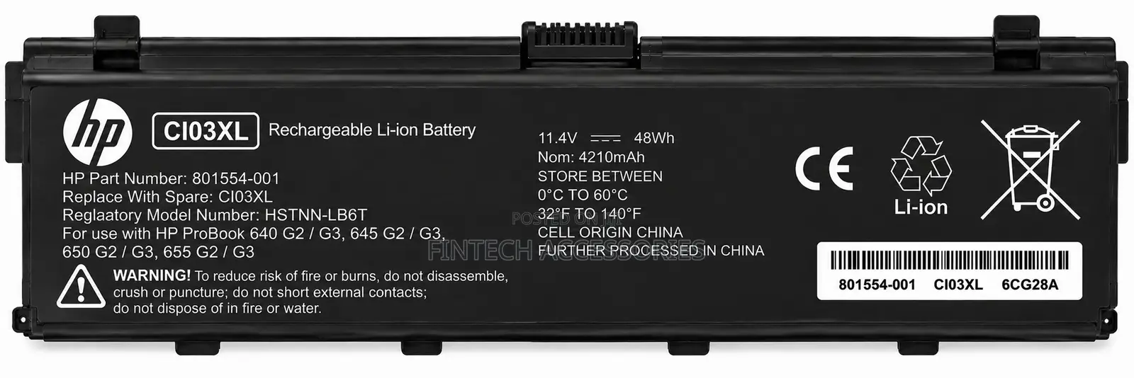 HP CI03XL Battery for ProBook 640 645 650 655 G2 G3 – 48Wh
