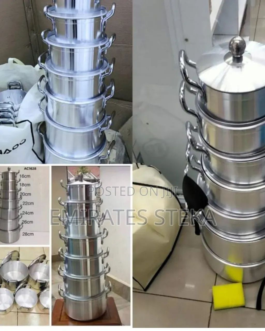 TORNADO Stainless Aluminum Cookware Set Sufuria 14pcs Cooking Pots