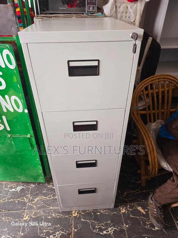 Metallic Office Storage Cabinet Within 4 Drawers - main view